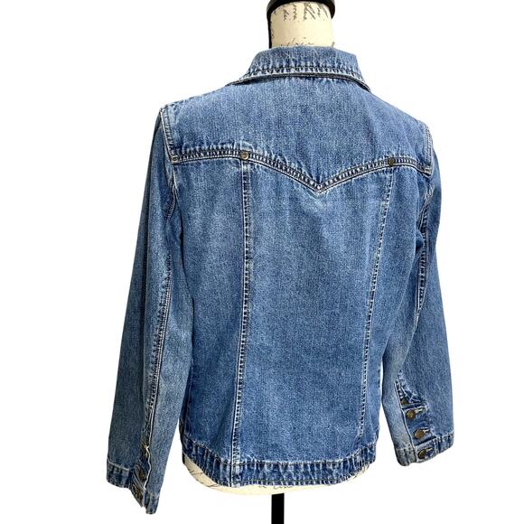Vintage 90s Women's Bill Blass Y2K Blue Jean Denim Blazer PL - Picture 7 of 10